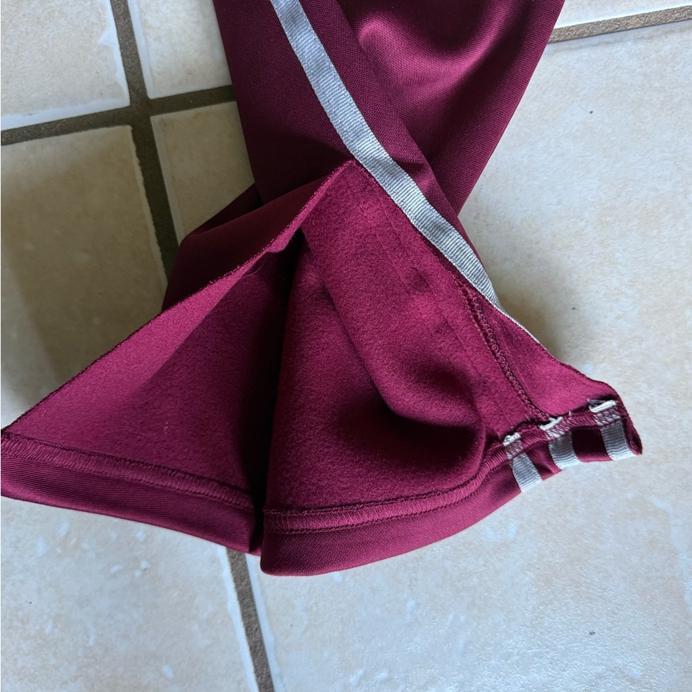 adidas Kids Burgundy Sweatpants with White Stripes - Picture 2 of 2